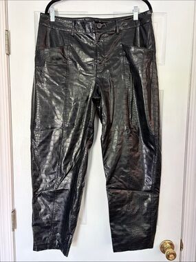 a new day Black Faux Croc Leather women’s Pants